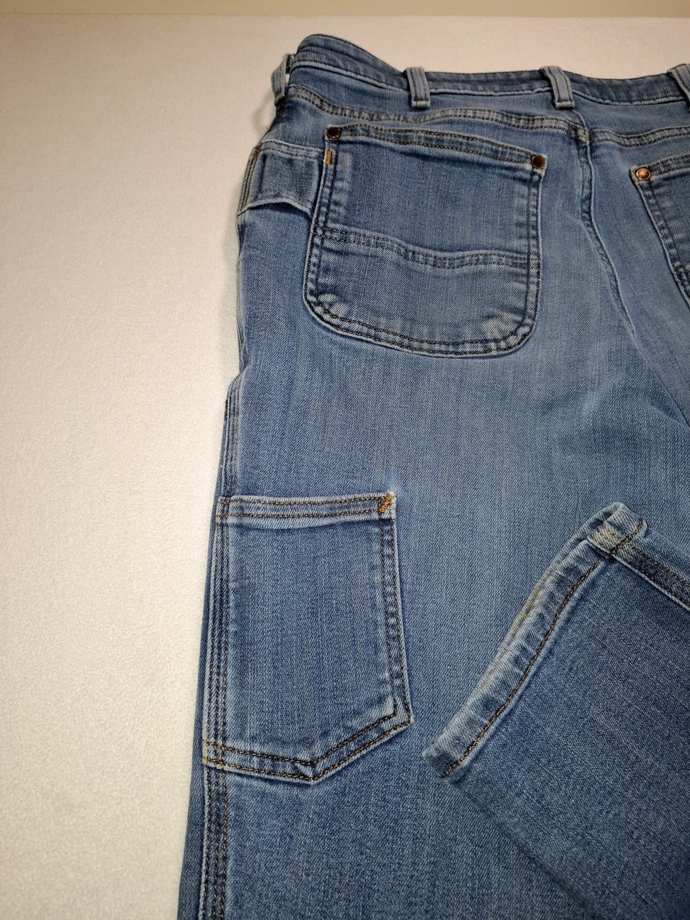 Carhartt Womens 10 Tall Light Blue Straight-Leg Carpenter Jeans - Picture 7 of 11